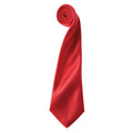 Rot - Front - Premier Herren Satin-Krawatte, unifarben