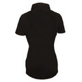 Schwarz - Back - Skinni Fit Damen Polo Shirt Stretch