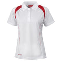 Weiß-Rot - Front - Spiro Damen Sport Polo Shirt Team Spirit Performance