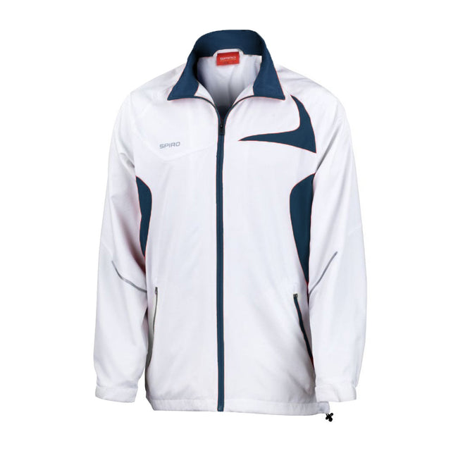 Weiß-Marineblau - Back - Spiro Herren Micro-Lite Performance-Jacke - Trainingsjacke, wasserabweisend, atmungsaktiv
