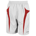 Weiß-Rot - Front - Spiro Herren Micro-Team Sport-Shorts - Sporthose
