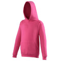 Dunkles Pink - Front - Awdis Kinder Kapuzen Pullover