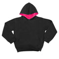 Jet Black-Hot Pink - Front - Awdis Kinder Kapuzen Pullover Varsity