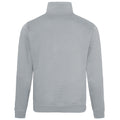Hellgrau - Back - Awdis Herren Sweatshirt - Pullover mit Reißverschluss am Kragen