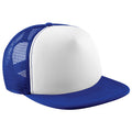 Königsblau-Weiß - Front - Beechfield Junior Baseball Kappe Vintage mit Netz