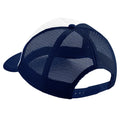 Marineblau-Weiß - Back - Beechfield Junior Baseball Kappe Vintage mit Netz