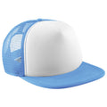 Himmelblau-Weiß - Front - Beechfield Junior Baseball Kappe Vintage mit Netz