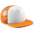 Orange-Weiß - Front - Beechfield Junior Baseball Kappe Vintage mit Netz