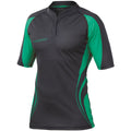 Schwarz-Smaragdgrün - Front - KooGa Herren Premium Match Sport-Shirt, enganliegend