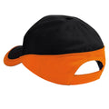 Schwarz-Orange - Back - Beechfield Unisex Baseballkappe Teamwear Competition