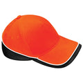 Orange-Schwarz-Weiß - Front - Beechfield Unisex Baseballkappe Teamwear Competition