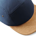 Marineblau - Side - Beechfield Baseball-Kappe mit Kunstwildlederschirm