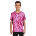 Spinne Pink - Back - Colortone Kinder Tonal Spider Batik-T-Shirt