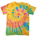Aurora - Front - Colortone Damen Batikdruck-T-Shirt Farben-Regenbogen