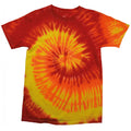 Blaze - Front - Colortone Damen Batikdruck-T-Shirt Farben-Regenbogen