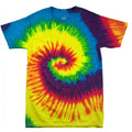 Regenbogen - Front - Colortone Damen Batikdruck-T-Shirt Farben-Regenbogen
