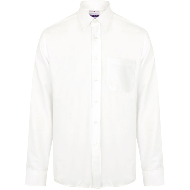 Weiß - Pack Shot - Henbury Herren Hemd - Arbeitshemd, langärmlig