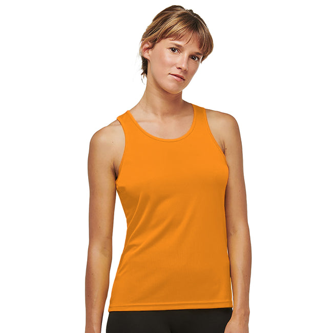 Orange - Back - Kariban Proact Damen Sport-Top - Oberteil, ärmellos