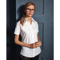 Weiß - Side - Premier Damen Popeline-Bluse - Bluse - Arbeitshemd, kurzärmlig