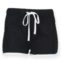 Schwarz-Weiß - Front - Skinni Fit Damen Sport-Shorts - Retro-Shorts