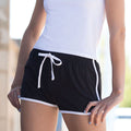 Schwarz-Weiß - Side - Skinni Fit Damen Sport-Shorts - Retro-Shorts