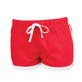 Rot-Weiß - Front - Skinni Fit Damen Sport-Shorts - Retro-Shorts