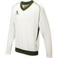 Weiß-Grüne Paspelierung - Front - Surridge Jungen Junior Sport-Sweatshirt, Innenmaterial Fleece