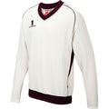 Weiß-Rotbraune Paspelierung - Front - Surridge Jungen Junior Sport-Sweatshirt, Innenmaterial Fleece
