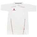 Weiß-Bordeaux - Front - Surridge Jungen  Cricket Shirt Century Sports