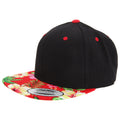 Schwarz-Blumenmuster Rot - Front - Yupoong Herren Baseball-Kappe mit modischem Aufdruck