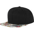 Schwarz-Floral Mint - Front - Yupoong Herren Baseball-Kappe mit modischem Aufdruck
