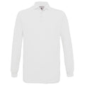 Weiß - Front - B&C Herren Polo-Shirt Safran, Langarm