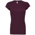 Pflaume - Front - Bella + Canvas Damen T-Shirt, Kurzarm, Rundhalsausschnitt
