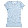 Blassblau - Front - Bella + Canvas Damen T-Shirt, Kurzarm, Rundhalsausschnitt