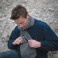 Grau - Side - Result Active Anti-Pilling Fleece-Schal - Winterschal mit Reißverschlusstasche