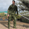 Olive - Side - Result Herren Regenanzug bestehend aus Regenjacke und Regenhose, wasserdicht