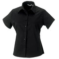 Schwarz - Front - Russell Collection Damen Hemd - Bluse, Kurzarm