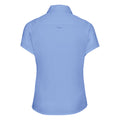 Blau - Back - Russell Collection Damen Hemd - Bluse, Kurzarm