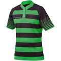 Schwarz-Emerald Grün - Front - KooGa Junior Jungen Rugby Match Shirt Touchline Hooped