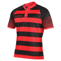 Schwarz-Rot - Front - KooGa Junior Jungen Rugby Match Shirt Touchline Hooped