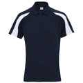 Marineblau-Arctic Weiß - Front - AWDis Just Cool Herren Kurzarm Polo Shirt mit Kontrast Panel
