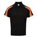 Jet Schwarz-Elektrik Orange - Front - AWDis Just Cool Herren Kurzarm Polo Shirt mit Kontrast Panel