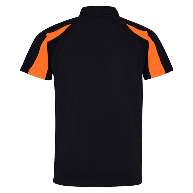 Jet Schwarz-Elektrik Orange - Back - AWDis Just Cool Herren Kurzarm Polo Shirt mit Kontrast Panel