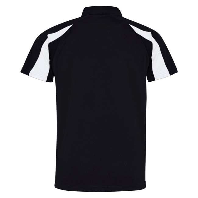 Jet Schwarz-Arctic Weiß - Back - AWDis Just Cool Herren Kurzarm Polo Shirt mit Kontrast Panel