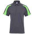Graphit-Limette - Front - AWDis Just Cool Herren Kurzarm Polo Shirt mit Kontrast Panel