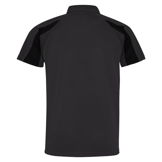 Graphit-Jet Schwarz - Back - AWDis Just Cool Herren Kurzarm Polo Shirt mit Kontrast Panel