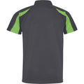 Graphit-Limette - Back - AWDis Just Cool Herren Kurzarm Polo Shirt mit Kontrast Panel