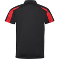 Jet Schwarz-Feuerrot - Back - AWDis Just Cool Herren Kurzarm Polo Shirt mit Kontrast Panel