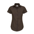 Kaffeebohne - Front - B&C Damen Arbeitshemd - Hemd - Bluse, Kurzarm
