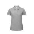 Grau meliert - Front - B&C Damen ID.001 Polo-Shirt - Polohemd, Kurzarm